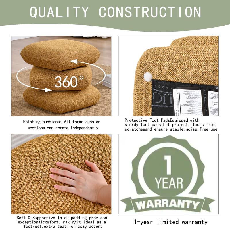 Modern 360° Swivel Multi-Layer Upholstered Ottoman