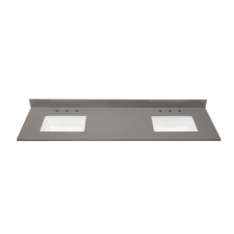 Altair Madrid Bathroom Vanity Countertop in Concrete Grey with White Sink without Vanity