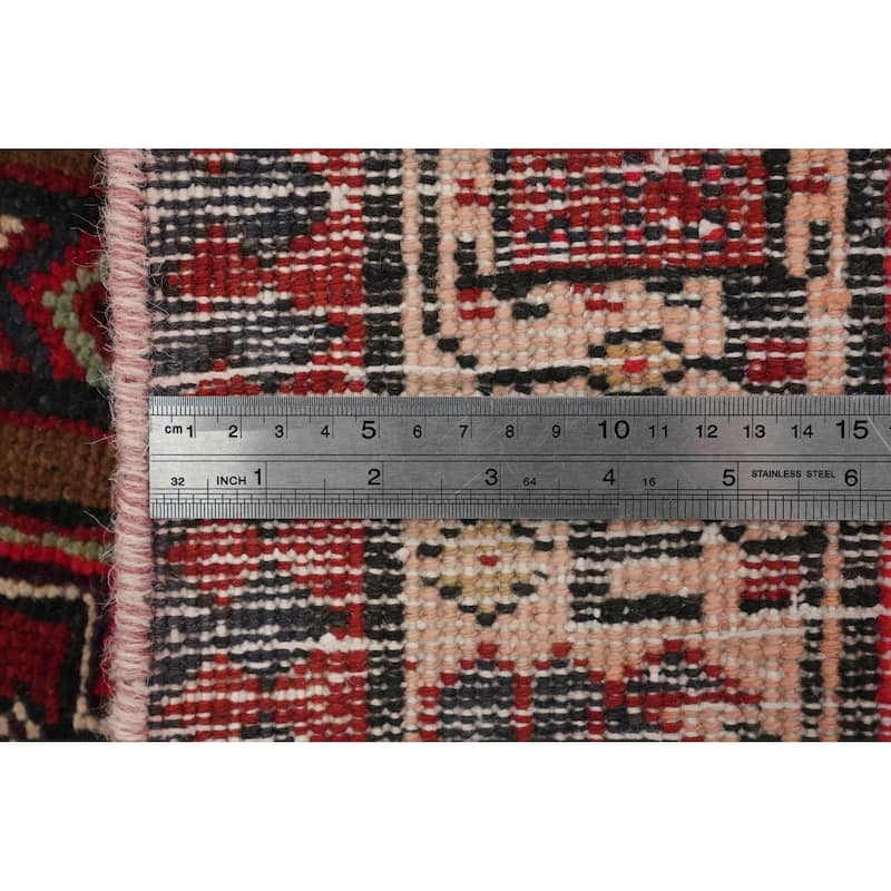 Hand Knotted Oriental 100% Wool Carpet Traditional Tribal Red Ardebil Runner Rug - 10' 3'' X 3' 8''