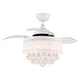 preview thumbnail 8 of 9, 36" White Retractable 3-blade Crystal Ceiling Fan Chandelier with Remote