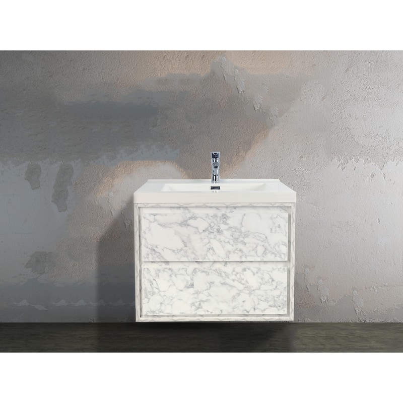Sage 24" wall mounted bathroom vanity with single basin acrylic top
