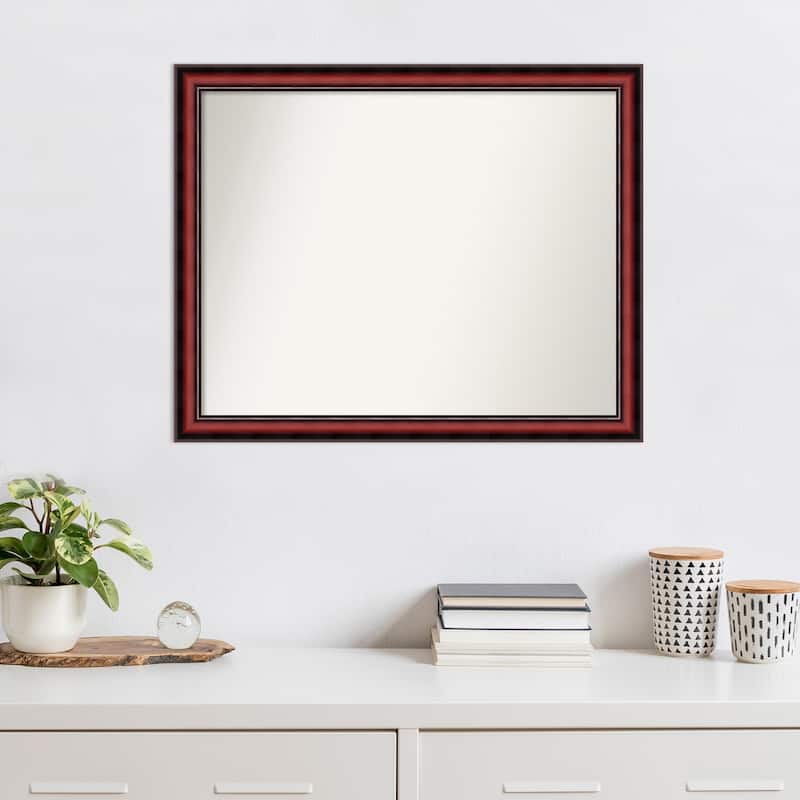 Non-Beveled Wood Wall Mirror - Rubino Cherry Scoop Frame