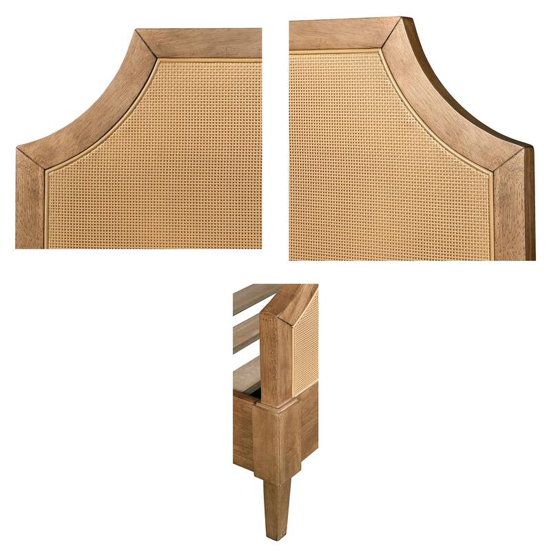 Martha Stewart Lily Pond Salina Woven Cane Queen Platform Bed