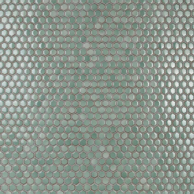 Merola Tile Hudson 1" Hex Mint Green 11-7/8" x 13-1/4" Porcelain Floor and Wall Tile