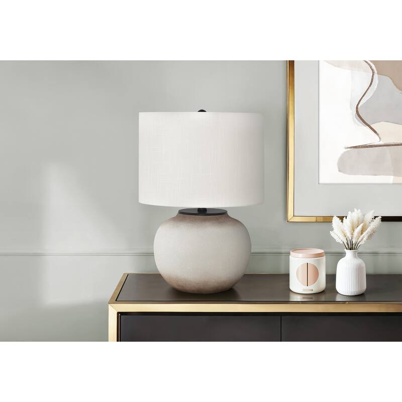 Lighting, 21"h, Table Lamp, Cream Ceramic, Ivory / Cream Shade, Modern
