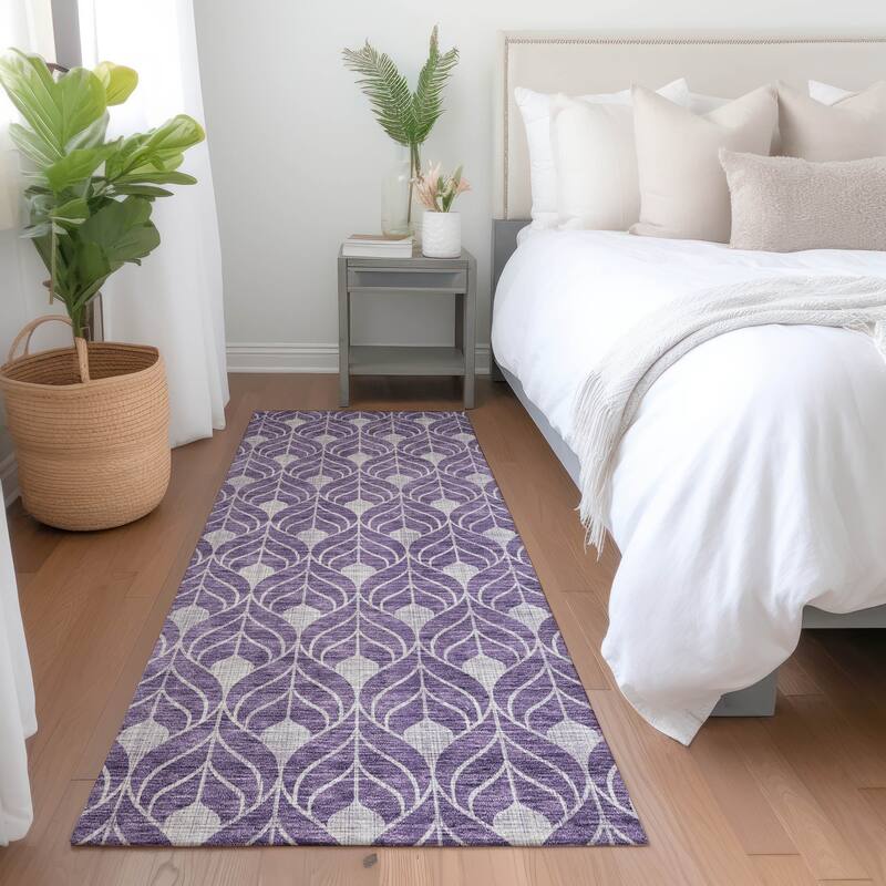 Premium Washable Super Soft Geo Teardrop Mayfield Rug - Purple - 2'3" x 7'6"