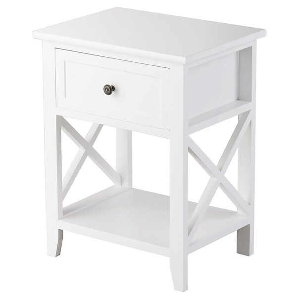 Bedside Cabinet Table White Nightstand Side Table With Storage