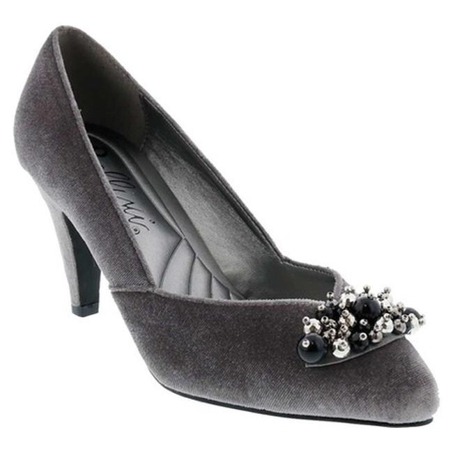 grey velvet pumps