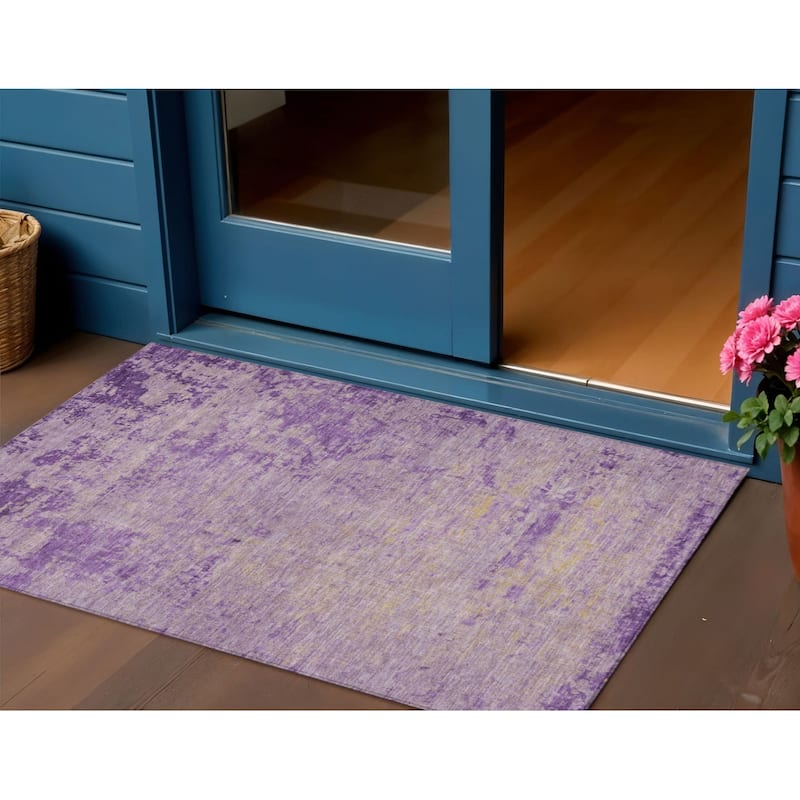 HomeRoots Abstract Transitional Rectangle Outdoor Rug - 3' x 5'
