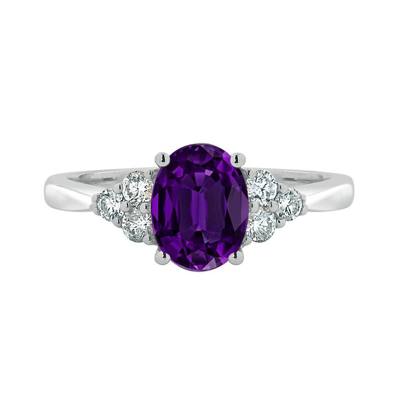 Auriya 5/8ct Oval Purple Amethyst and Diamond Engagement Ring 1/4ctw 14k Gold