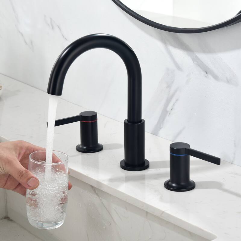 Topcraft 3 Colors 2-Handle Widespread Bathroom Sink Faucet - Black