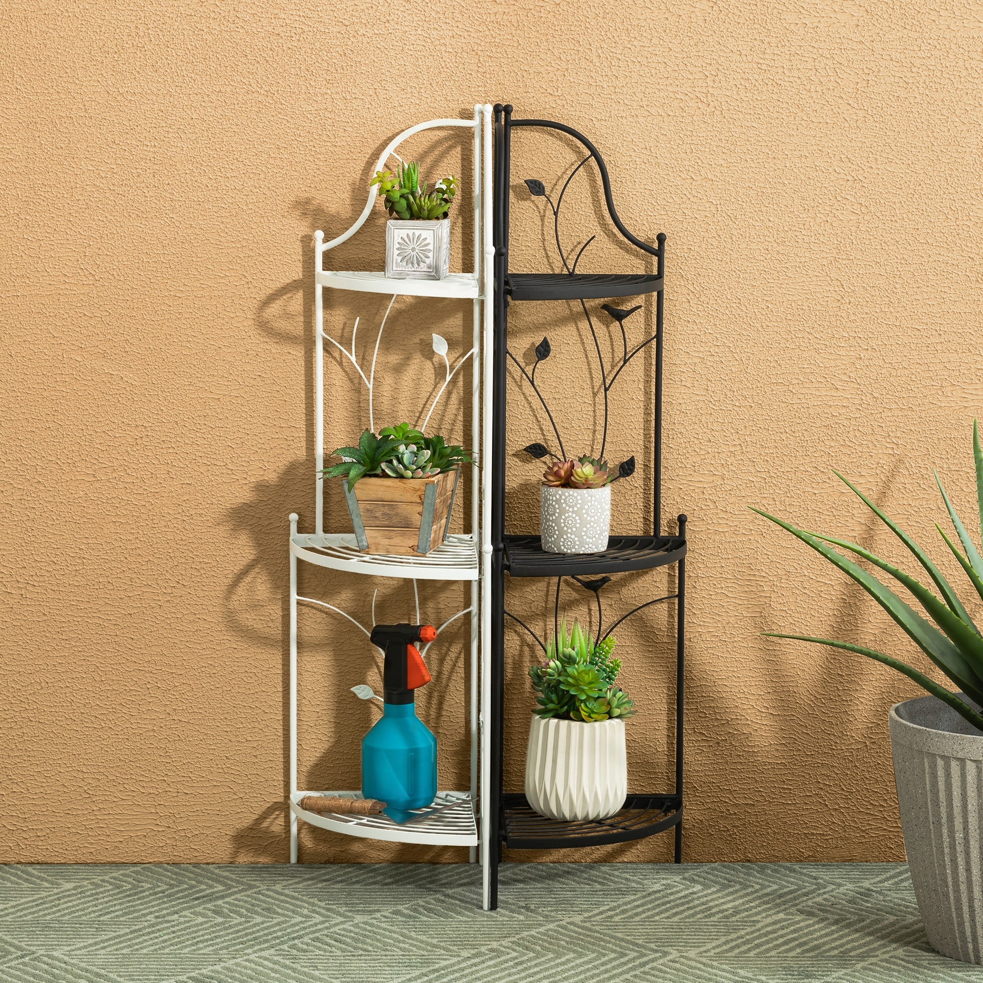 Glitzhome 3 or 4 Tiers Multifunctional Metal Corner Plant Shelf Bakers Rack Folding Planter Stands Flower Pot Shelving On Sale Bed Bath Beyond 33563129