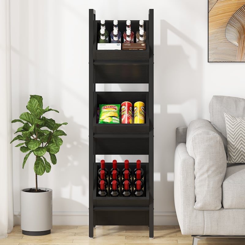 3 Tier Freestanding Floor Wooden Wine Rack