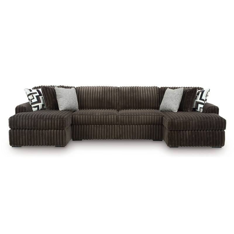 Signature Design by Ashley Midnight-madness 3-Piece Sectional with Chaise - 150" W x 65" D x 40" H