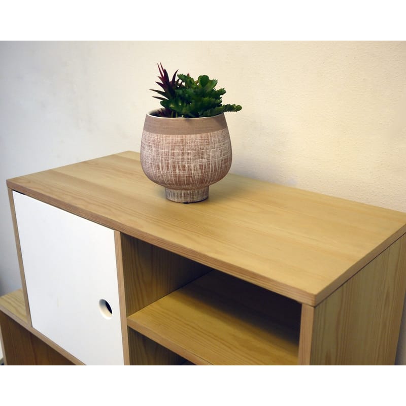 ABN5E148-LT_BRN Light brown two toned ceramic 4" Pots, Planters