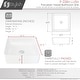 preview thumbnail 15 of 20, STYLISH 14 1/2 inch Square Porcelain Bathroom Sink - 14 1/2" x 14 1/2" x 5"
