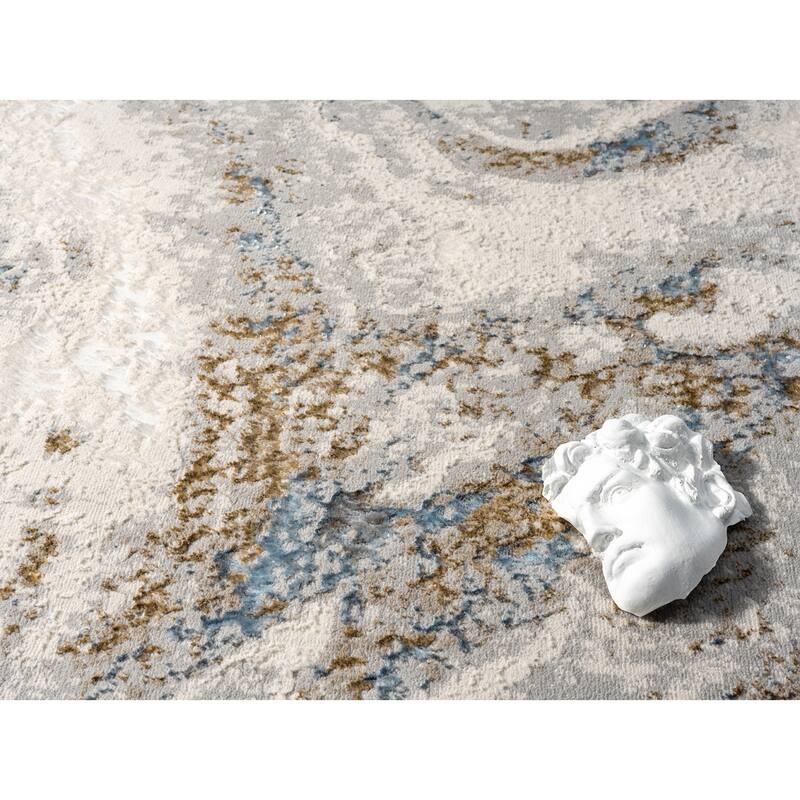 Thea Collection Beige/Brown Abstract Area Rug