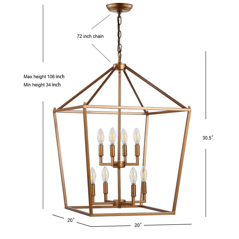 Marion Lantern Metal LED Pendant, by JONATHAN Y