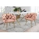 preview thumbnail 2 of 3, Velvet Accent Chairs, Set of 2 - Pink