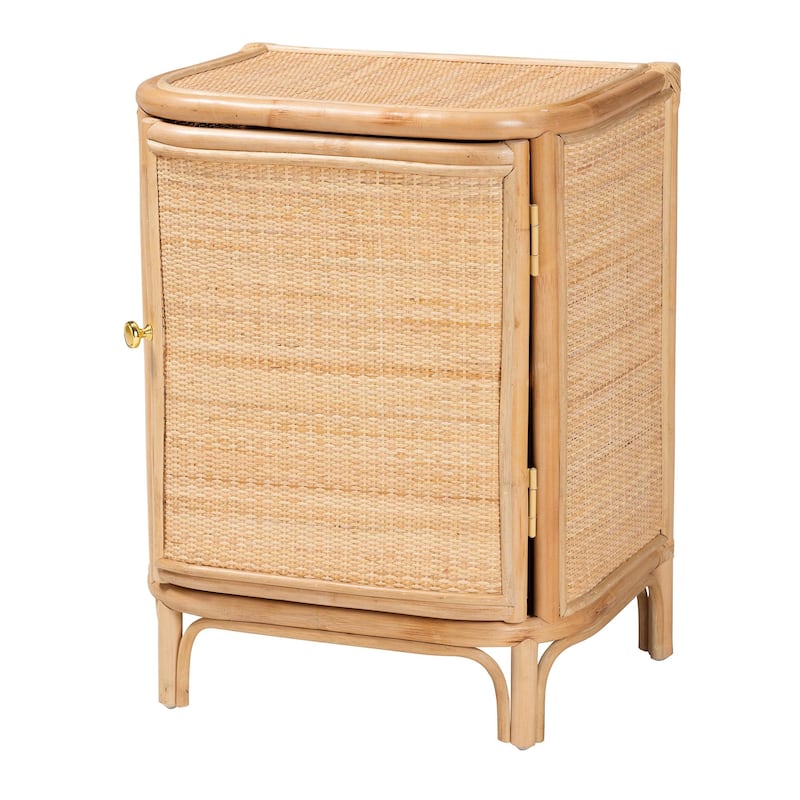 Kiara Bohemian Natural Rattan Nightstand - No Drawers