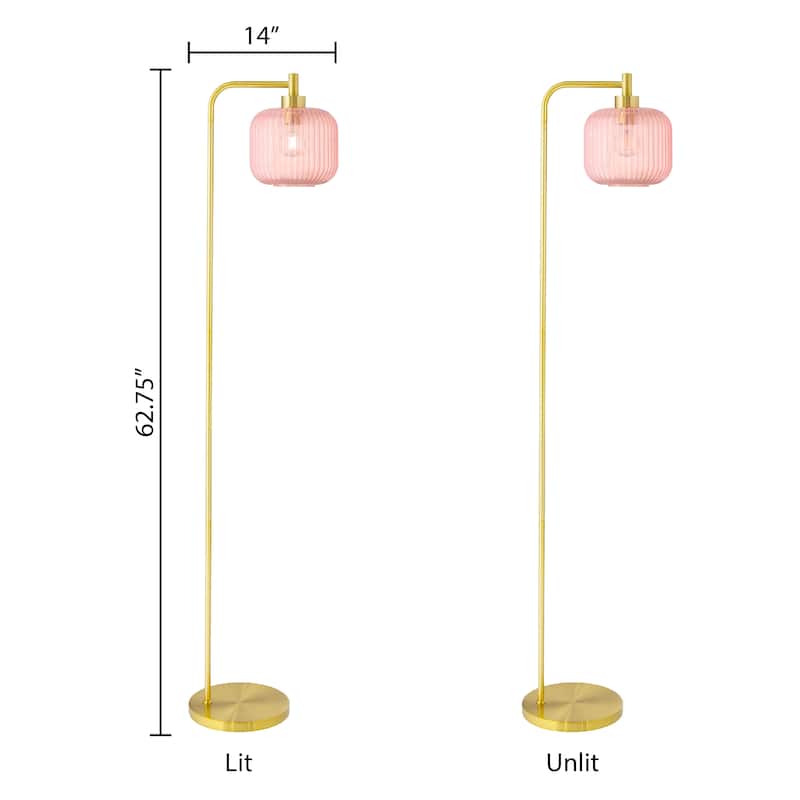 Frederick River of Goods Gold Metal and Glass Candlestick Floor Lamp