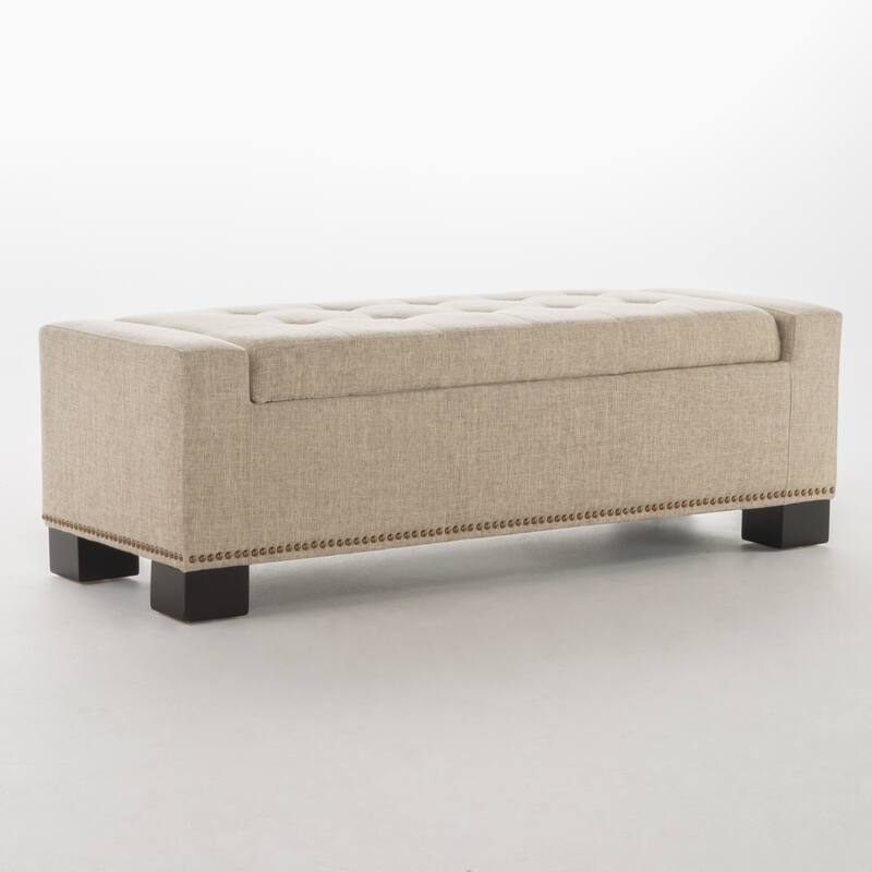Stylish Storage Ottoman with Studs: Innovative Design, Spacious Interior