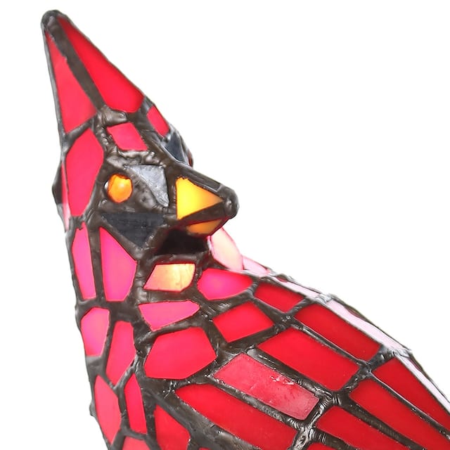 River of Goods Red Stained Glass 13-inch Cardinal Accent Lamp - 8"L x 4.5"W x 13.5"H