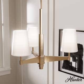 Hunter Nolita Chandelier - Entry, Dining Room, Living Room, Bedroom - Modern, Transitional - Glass Shades