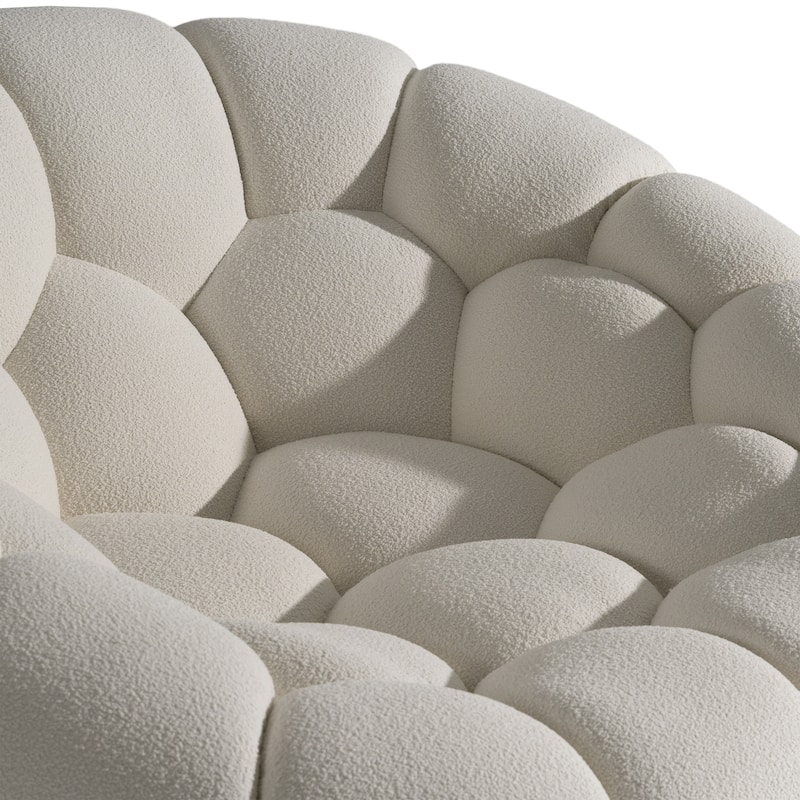 Divani Casa Yolonda Modern Curved Off-White Fabric Chair