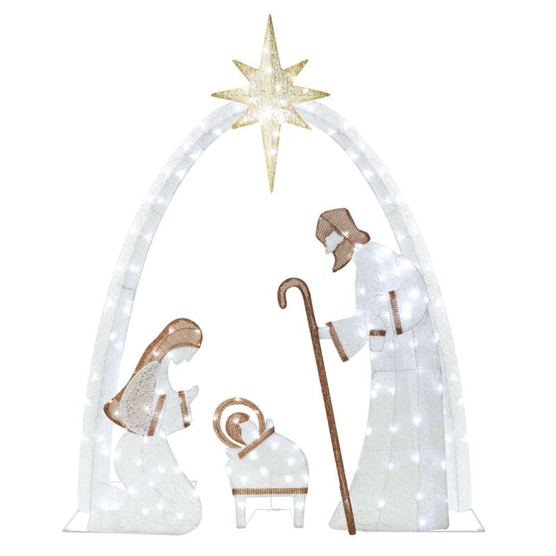 VEIKOUS 5 ft. LED Nativity Sence Set Christmas Holiday Yard Decoration