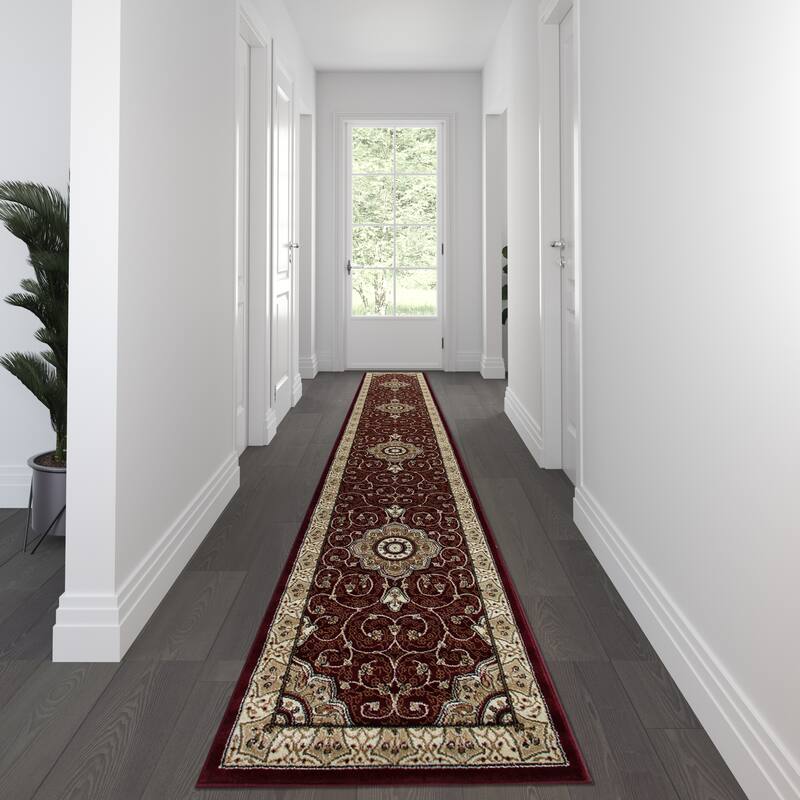 Medallion Motif Traditional Persian Style Olefin Area Rug