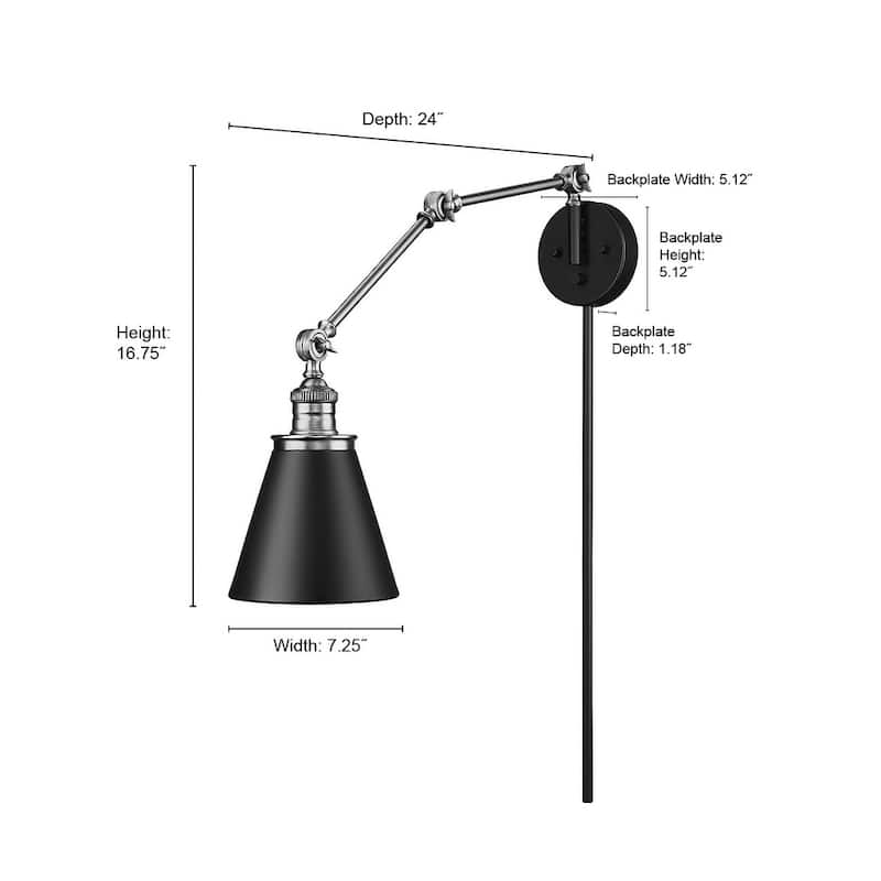 Evonne 1-Light Swing Arm Sconce Light