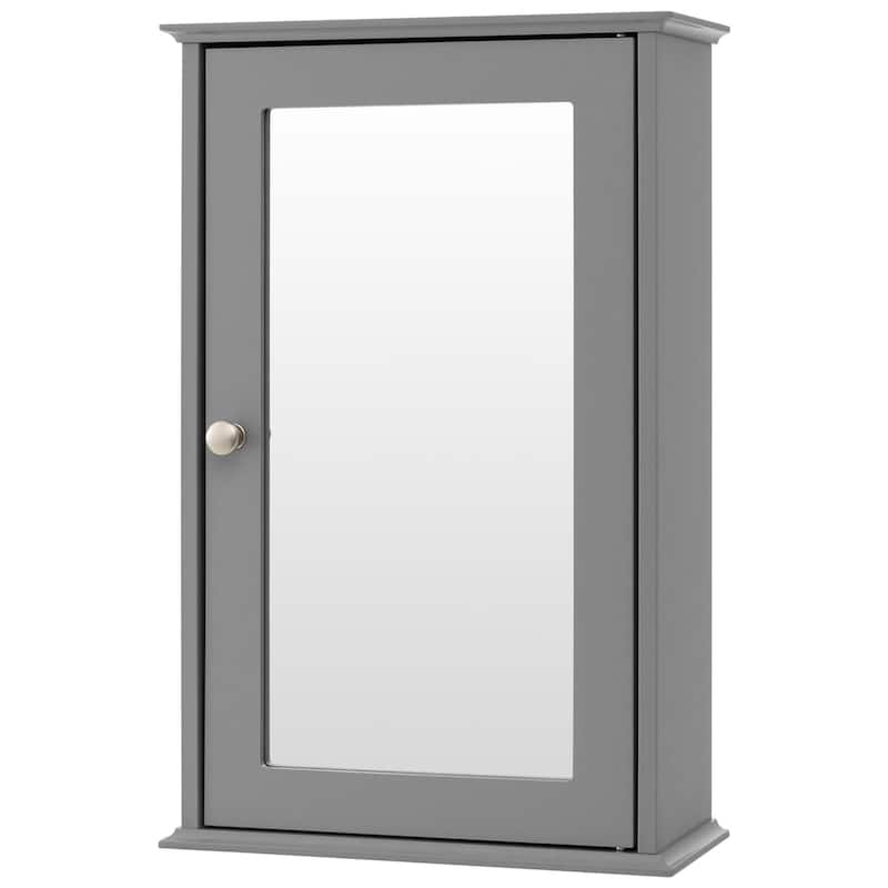 Costway Bathroom Wall Cabinet Single Mirror Door Cupboard Storage