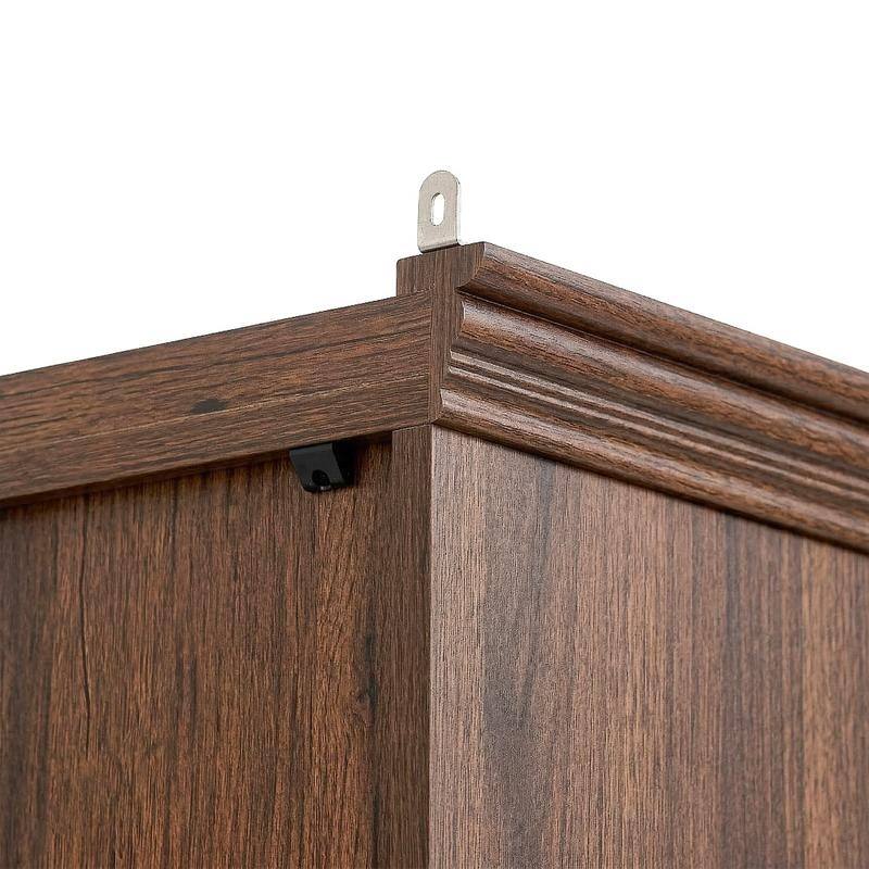 Farmhouse 3-Piece 78.75"Tall Bookcase Cabinet with and 4-Tier Display Shelf Adjustable LED Lighting