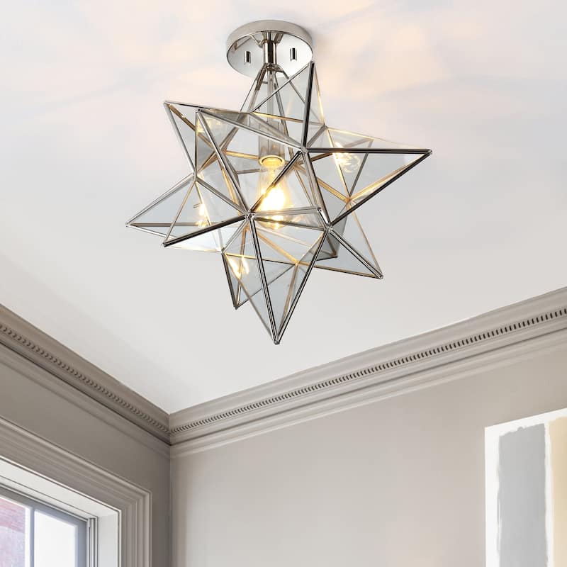 SAFAVIEH Lighting Santina Flush Mount - 19" W x 19" D x 19" H - 19Wx19Dx19H