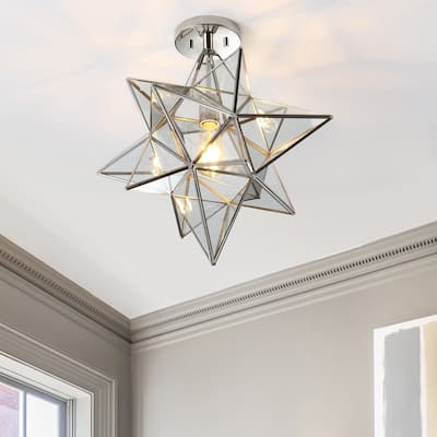 SAFAVIEH Lighting Santina Flush Mount - 19" W x 19" D x 19" H - 19Wx19Dx19H