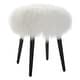 preview thumbnail 2 of 4, Uttermost Wooly Sheepskin Accent Stool - 17"W x 18.5"H x 17"D