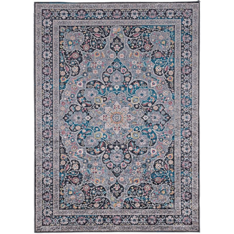 Halogen Veroni Grey/Teal Area Rug - 5' X 7'