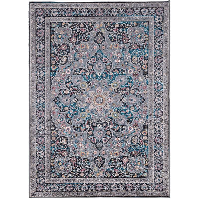 Halogen Veroni Grey/Teal Area Rug 5' X 7' Bed Bath & Beyond 27285171