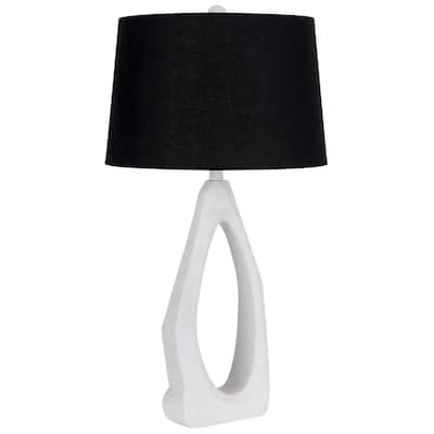 150W 3 way Antelope resin table lamp with black hardback fabric shade - One Size