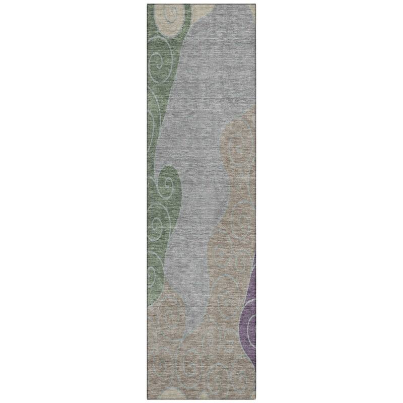 Machine Washable Indoor/ Outdoor Swirly Chantille Rug