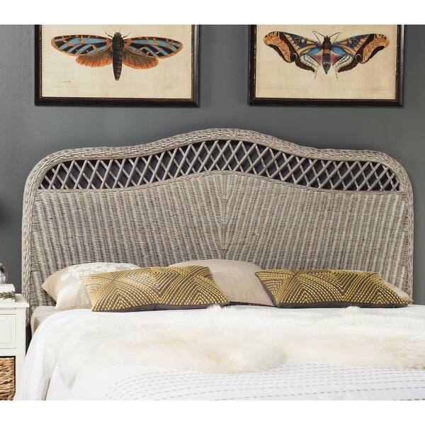 SAFAVIEH Sephina Antique Grey Rattan Headboard (Queen) Overstock