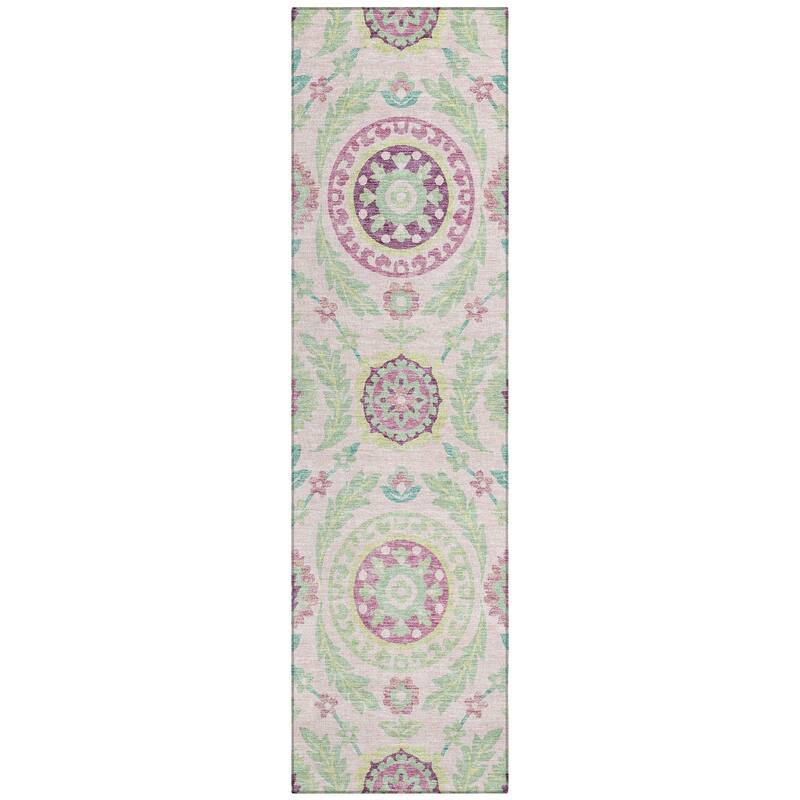 Machine Washable Indoor/ Outdoor Chantille Suzani Boho Rug