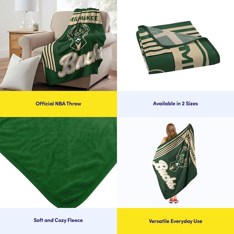 NBA Milwaukee Bucks 46" x 60" Microfiber Throw Blanket