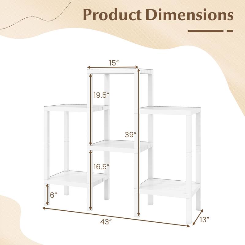 Gymax 6-Tier Plastic Modular Storage Shelves Open Display Utility