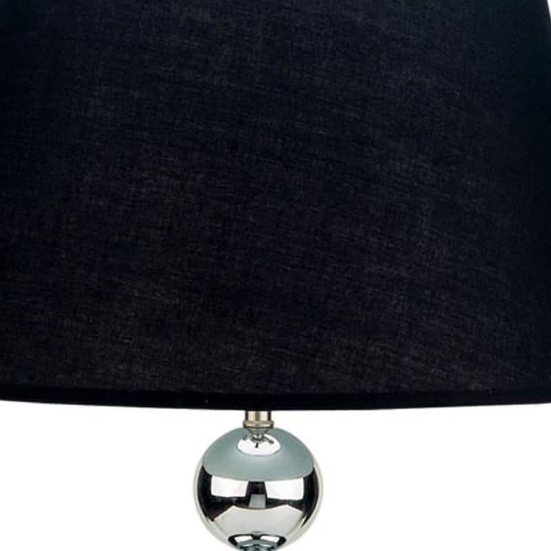 Silver Bauble Table Lamp with Black Shade - Large