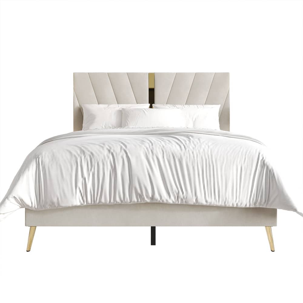CraftPorch Luxurious Velvet Upholstered Bed