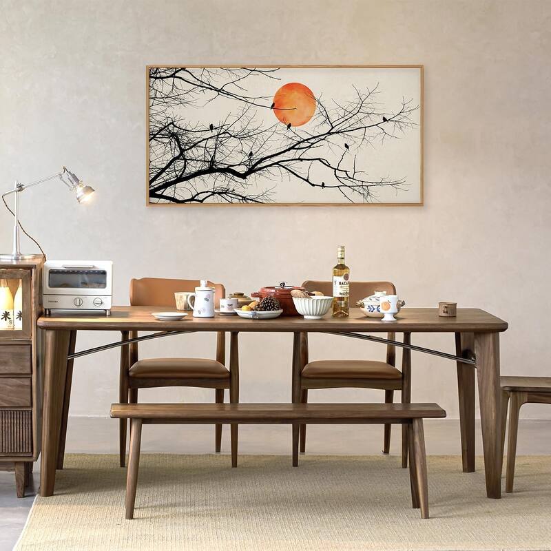 Retro Tree Drawing Wall Decor, Nature Botanical Wall Painting