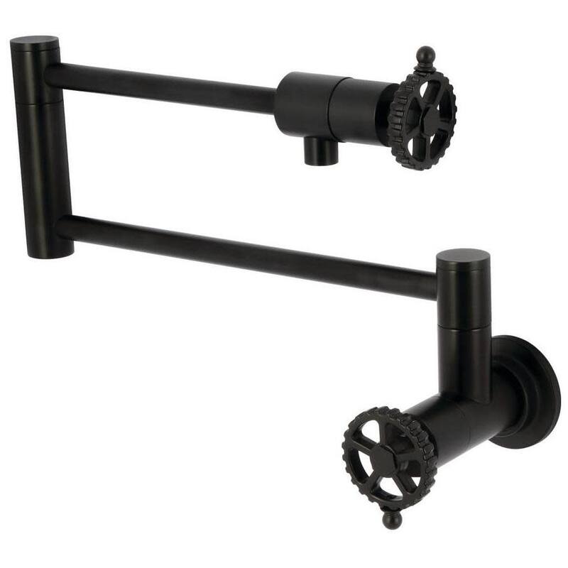 Kingston Brass KS410.CG Fuller 4 GPM Wall Mounted Single Hole Pot - Matte Black