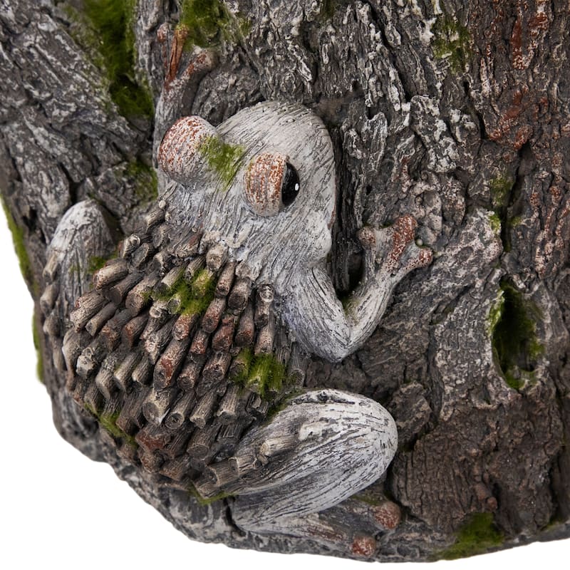 Frogs on Tree Stump Outdoor Garden Planter - 9"